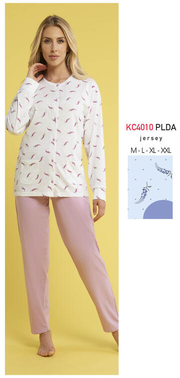 ART. KC4010 PLDA- pigiama donna m/l cotone kc4010 plda aperto - Fratelli Parenti